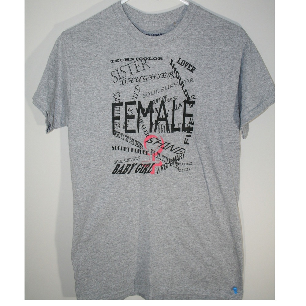 Gildan DryBlend Female Empowerment Graphic T-Shirt Heather Gray Small